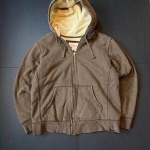 2000s sonoma sherpa zip up hoodie